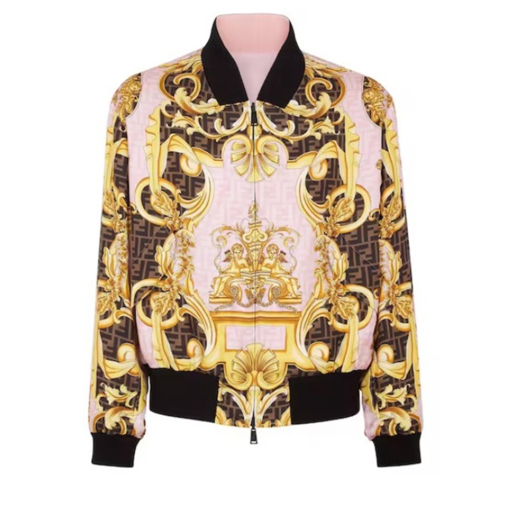 FENDACE | Fendi x Versace NWT Baroque Print Reversible Bomber Jacket